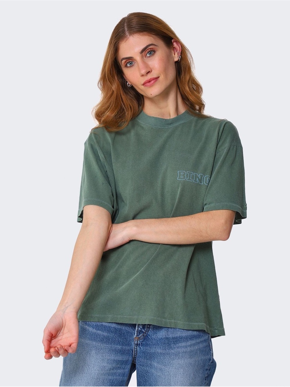 Anine Bing Ashton Bing Live Tee Shirt in Green - Picture 2 of 16